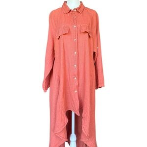 Bella Armore 100% Linen High Low Dress Sz L/XL‎